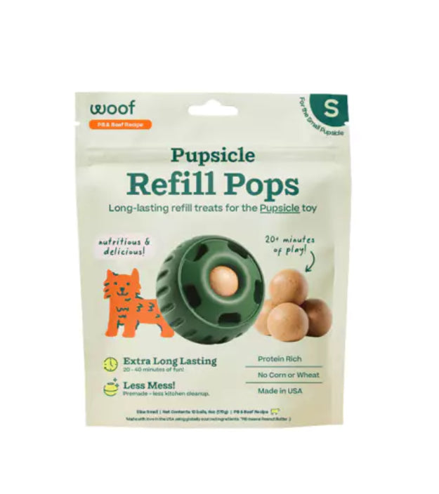 Woof Pupsicle Refill Pops - PB & Beef - SMALL