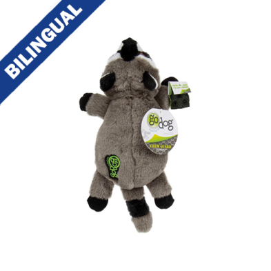 Toys GoDog chew guard flatz flattie raccoon grey lg