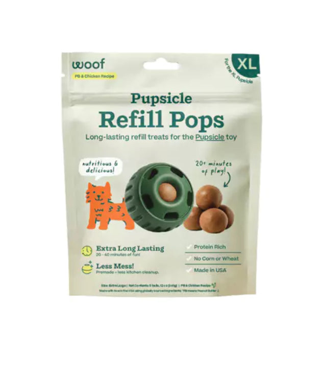 Woof Pupsicle Refill Pops - PB & Chicken - XTRA LARGE