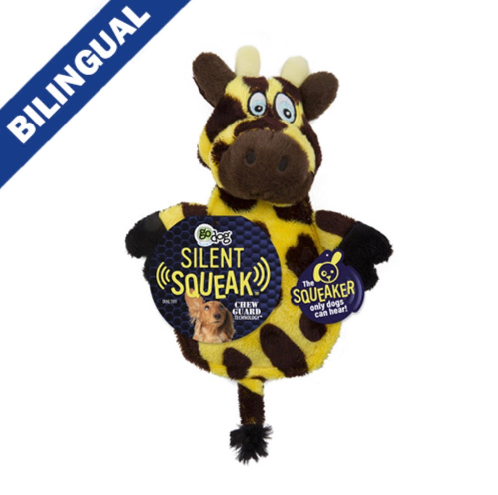 Go Dog - Silent Squeak Flatties - Giraffe - Large Dog Toy