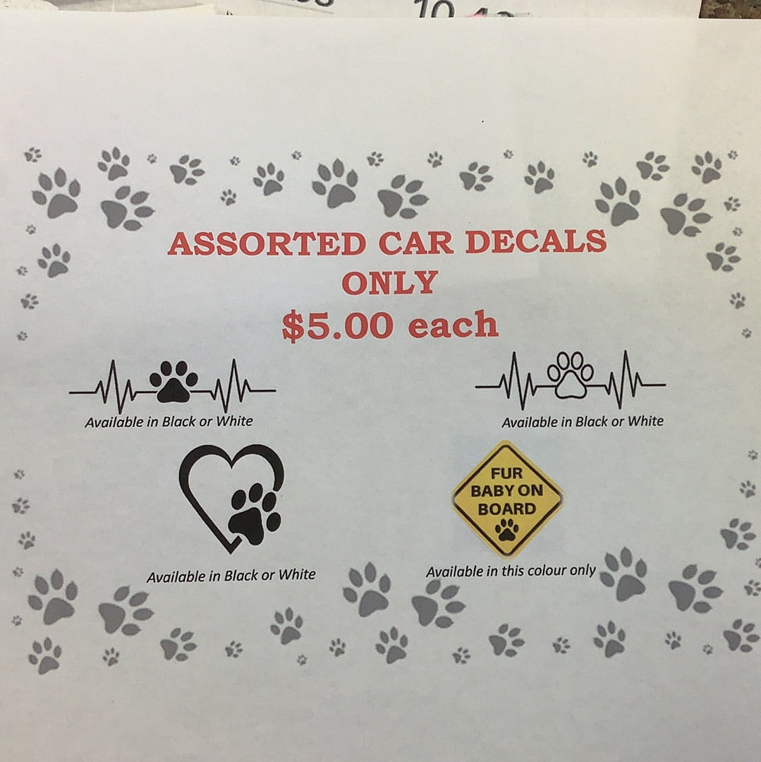 Assorted car decals