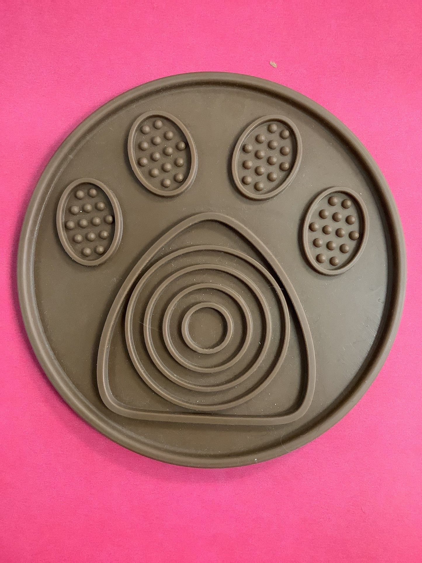 Brown Silicone Paw Print - Lick Mat