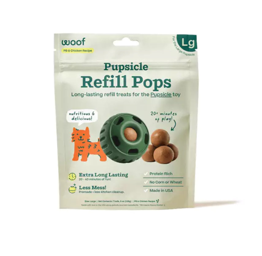 Woof Pupsicle Refill Pops - PB & Chicken - LARGE