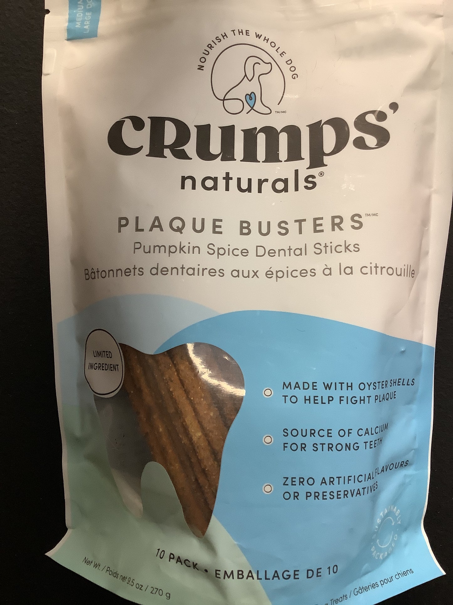 Crumps - Plaque Busters - Pumpkin Spice Dental Sticks - 10 Pack