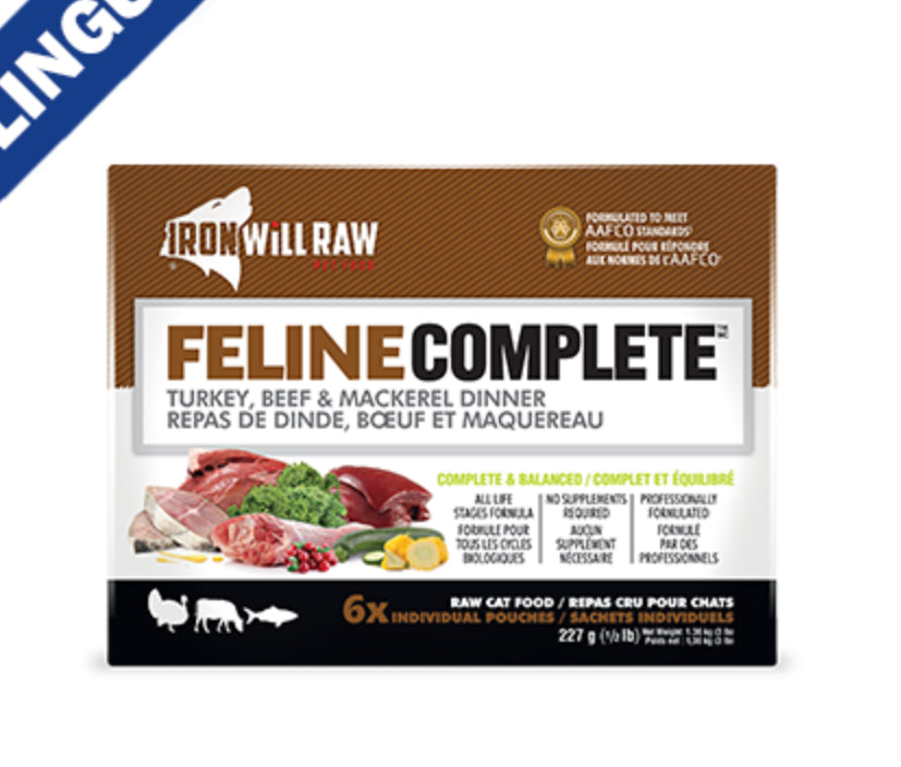 Iron Will - Feline Complete - Turkey, Beef & Mackerel Dinner - 3lb