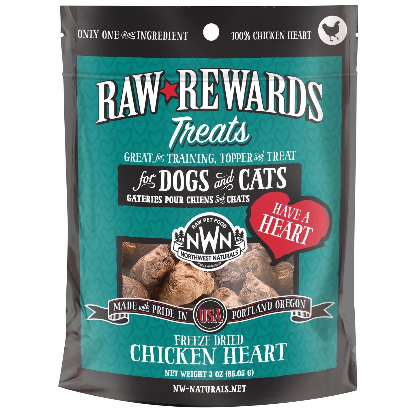 Northwest Naturals - Raw Rewards - Freeze-Dried Treats 85g - Chicken Hearts