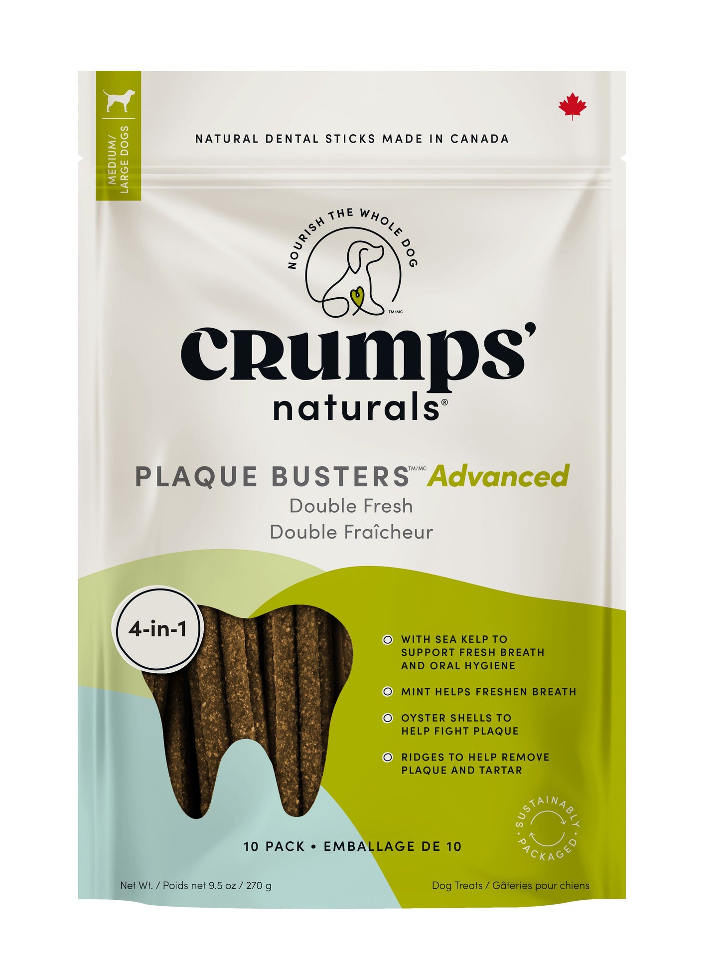 Crumps - Plaque Busters - Sea Kelp & Mint Dental Sticks - 10 Pack