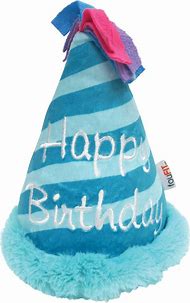 Toys fouFIT™ BIRTHDAY HAT CRINKLE PLUSH DOG TOY BLUE