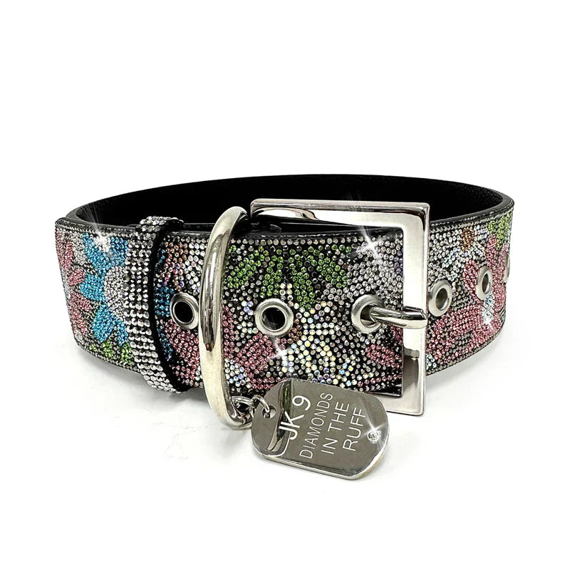 Jacqueline Kent - Leash - Black & Multi Flower Power - Large