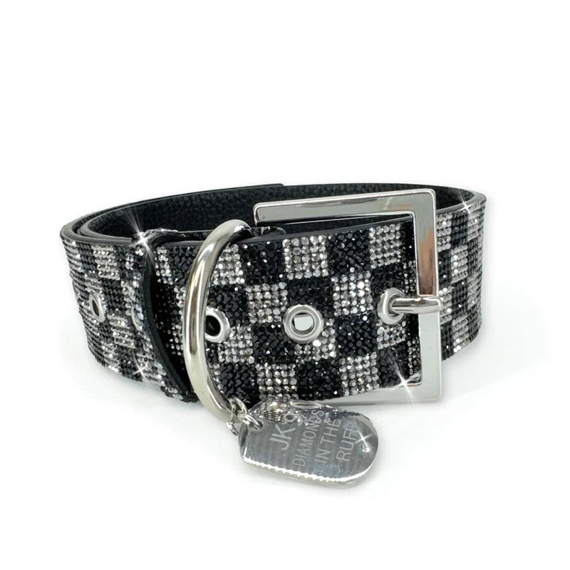 Jacqueline Kent - Collar - Black Checkmate - Large
