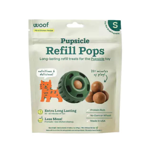 Woof Pupsicle Refill Pops - PB & Chicken - SMALL