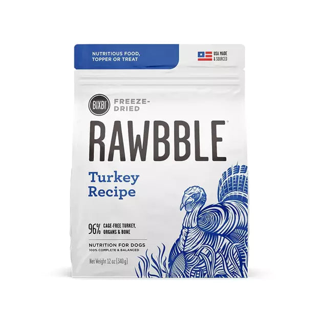 Bixbi Rawbble Dried Turkey Dog 12oz Manchester