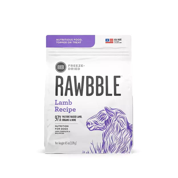 Bixbi Rawbble Dried Lamb Dog 4.5oz Manchester EXP.