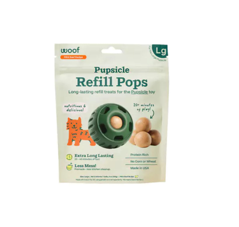 Woof Pupsicle Refill Pops - PB & Beef - LARGE