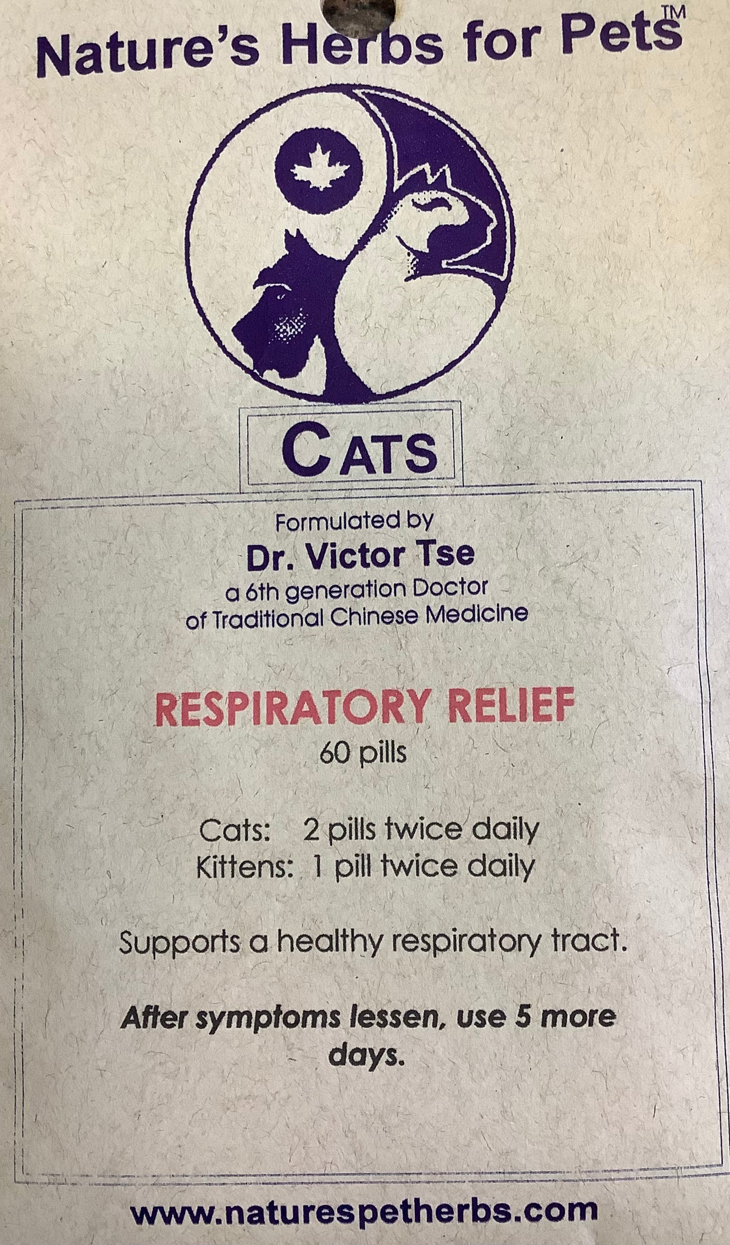 NHP Respiratory Relief Cats 60 pills