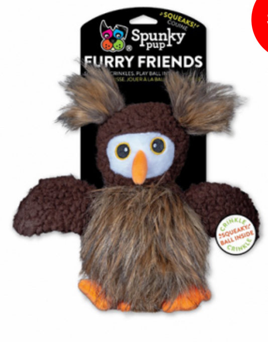 Toys - Spunky Pup - Furry Friends - Owl With Ball