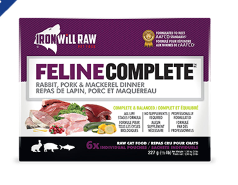 Iron Will - Feline Complete - Rabbit, Pork & Mackerel Dinner - 3lb