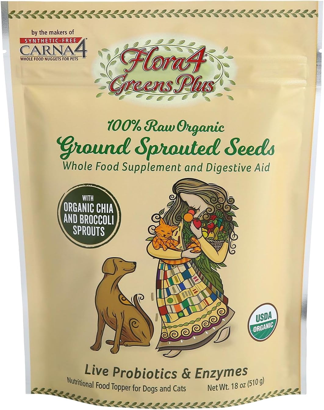 Carna4 - Dog/Cat - Flora4 - Greens Plus (Yellow Bag)