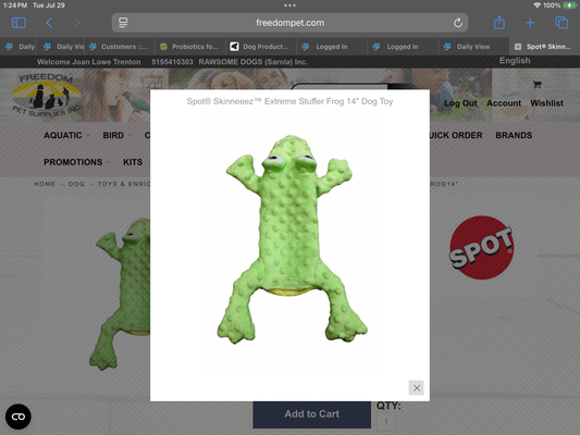 Toys - SPOT Skinneeez Extreme Stuffer - Frog 14”