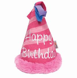 Toys FOUFIT ™ BIRTHDAY HAT CRINKLE PLUSH DOG TOY PINK