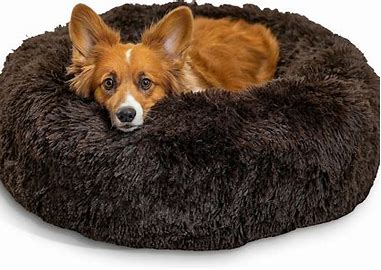 Bed BEST FRIENDS BY SHERI DONUT BED IN SHAG FUR dark brown SMALL (23" X 23") Freedom pets