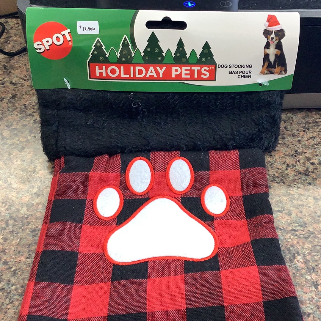 Toys  Holiday Pets stocking red/black